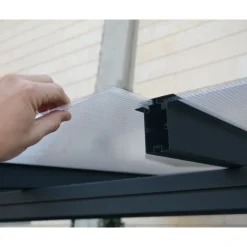 Canopia Sierra Pergola Addossata in Alluminio 3X8.6 m Grigio