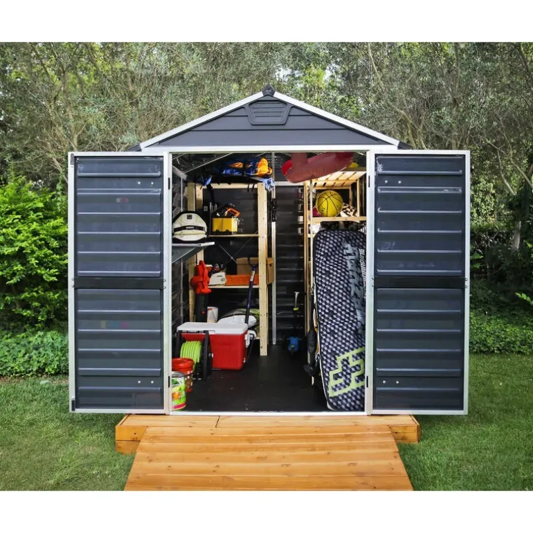 Canopia Skylight Casetta Da Giardino in Policarbonato 229X185X217 cm Grigio Scuro