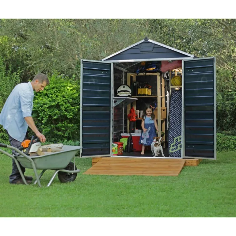 Canopia Skylight Casetta Da Giardino in Policarbonato 229X185X217 cm Grigio Scuro