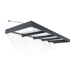Canopia Sophia XL Pensilina Da Esterno 472X140X67 cm - Struttura Grigia Pannello Trasparente