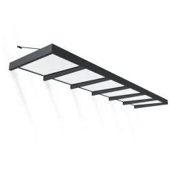 Canopia Sophia XL Pensilina Da Esterno 570X140 cm - Struttura Grigia Pannelli Opal Bianco