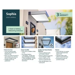 Canopia Sophia XL Pensilina Da Esterno 750X140 cm - Struttura Grigia Pannelli Opal Bianco