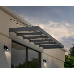 Canopia Sophia XL Pensilina Da Esterno 565X140X67 cm - Struttura Grigia Pannello Trasparente