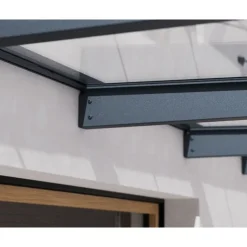 Canopia Sophia XL Pensilina Da Esterno 379X140X67 cm - Struttura Grigia Pannello Trasparente