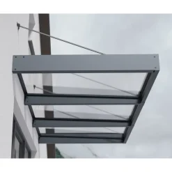 Canopia Sophia XL Pensilina Da Esterno 286X140X67 cm - Struttura Grigia Pannello Trasparente