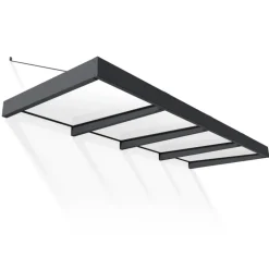 Canopia Sophia XL Pensilina Da Esterno 380X140 cm - Struttura Grigia Pannelli Opal Bianco