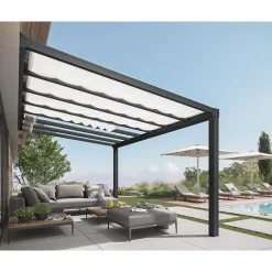 Canopia Stockholm Pergola Addossata in Alluminio di Premium 3.4X5.2 m Trasparente