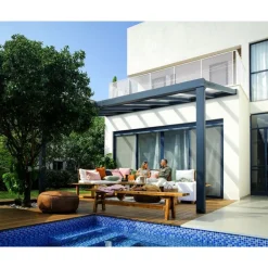 Canopia Stockholm Pergola Addossata in Alluminio di Premium 3.4X5.2 m Trasparente