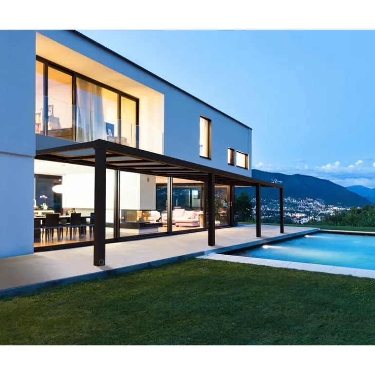 Canopia Stockholm Pergola Addossata in Alluminio di Premium 3.4X9.5 m Trasparente