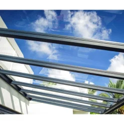 Canopia Stockholm Pergola Addossata in Alluminio di Premium 3.4X9.5 m Trasparente