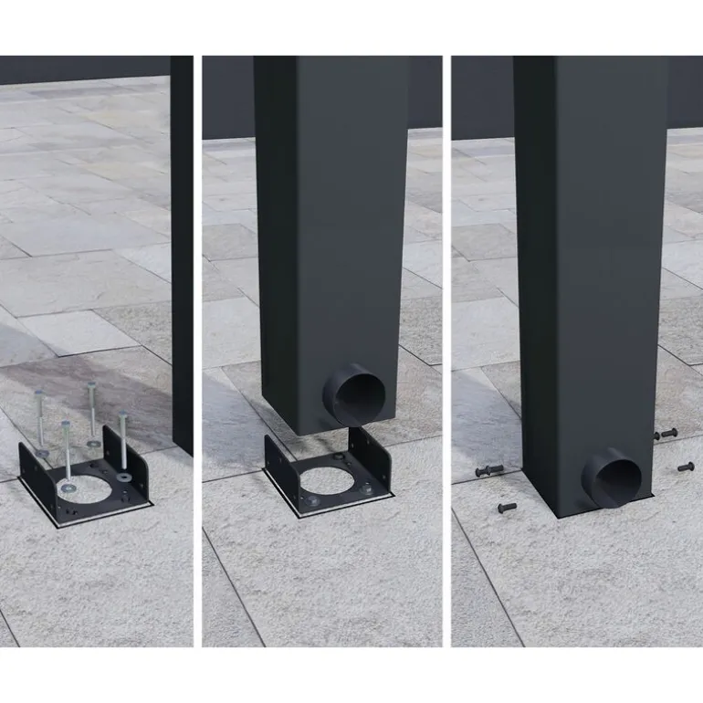 Canopia Stockholm Pergola Addossata in Alluminio di Premium 3.4X9.5 m Trasparente