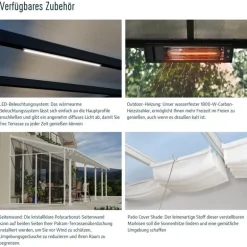 Canopia Stockholm Pergola Addossata in Alluminio di Premium 3.4X7.3 m Trasparente