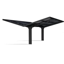 Canopia Sydney Carport Doppio Tetto a V in Alluminio 6 X 6 m Nero