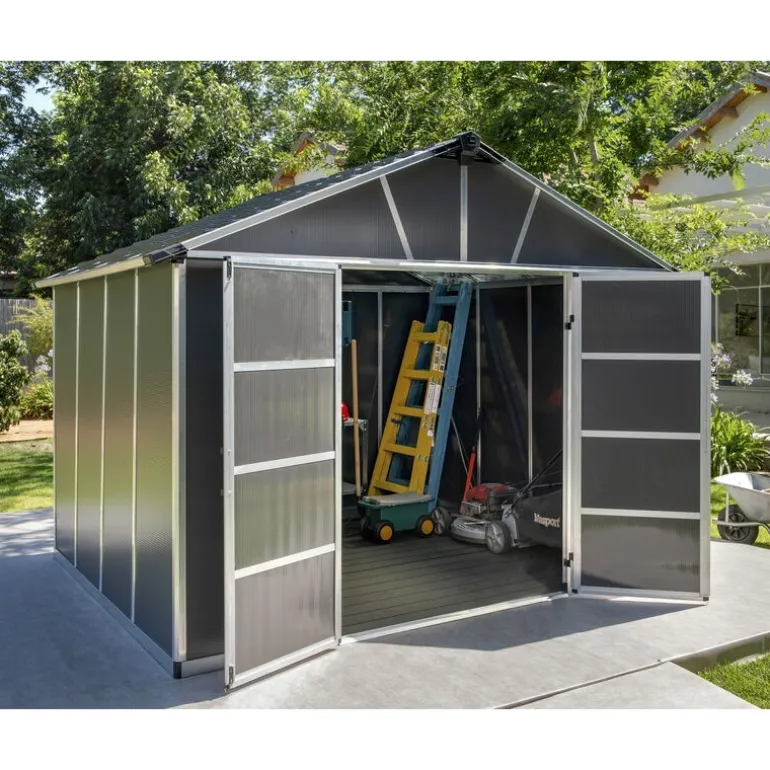 Canopia Yukon Casetta Da Giardino in Policarbonato 271X332X252 cm Grigio Pavimento Incluso