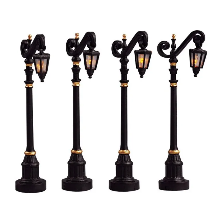 Colonial Street Lamp Set of 4 B/O 4.5V Cod. 54313