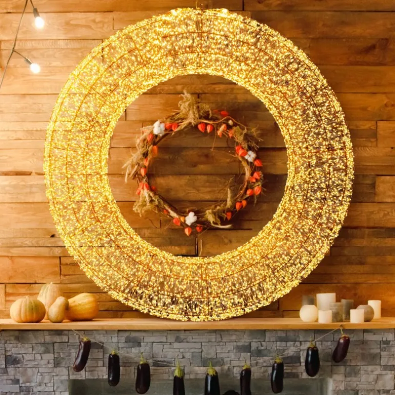 Corona 3D Marrone Ø 110cm HDM 15000 MicroLED BIANCO CALDO e BIANCO FREDDO