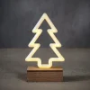 Decorazione LED a forma di Albero di Natale Bianco Caldo a Batteria con Timer