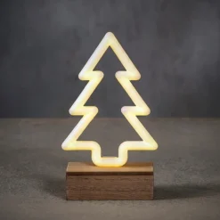Decorazione LED a forma di Albero di Natale Bianco Caldo a Batteria con Timer