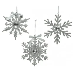 Fiocchi di neve Argento da appendere. Pezzo Singolo