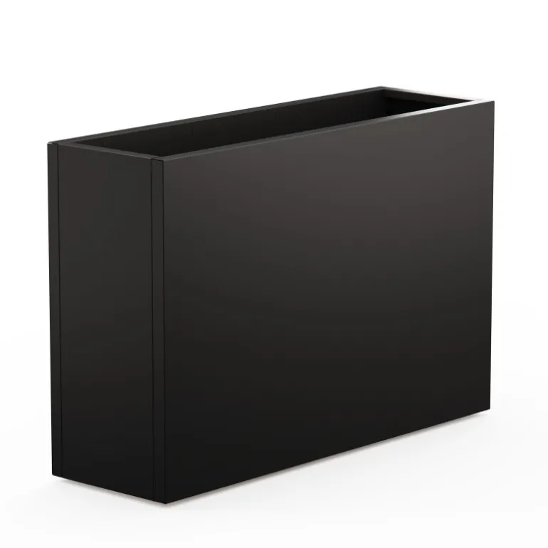 Fioriera Alta Herstera DECO PLANTER DIVIDER 40 in Metallo colore Nero e Pannello Effetto Marmo 120x40x80 cm