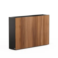 Fioriera Alta Herstera DECO PLANTER DIVIDER 25 in Metallo colore Nero e Pannello Effetto Legno 120x25x80 cm