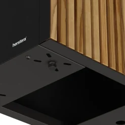 Fioriera Alta Herstera DECO PLANTER DIVIDER 40 in Metallo colore Nero e Legno 100x40x80 cm