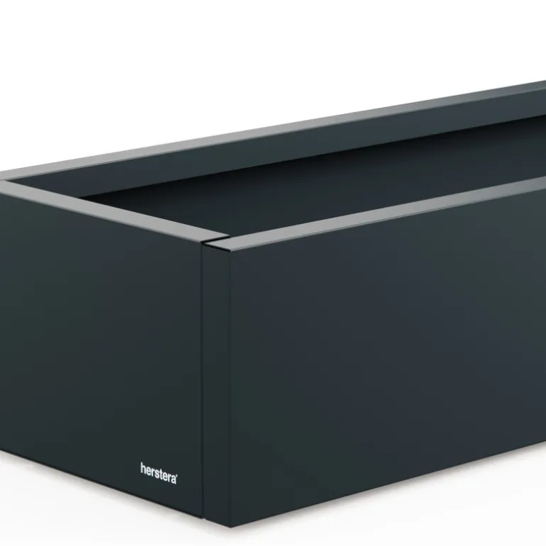 Fioriera Bassa Herstera PLANTER XIC 150 in Metallo colore Antracite 150x40x25cm