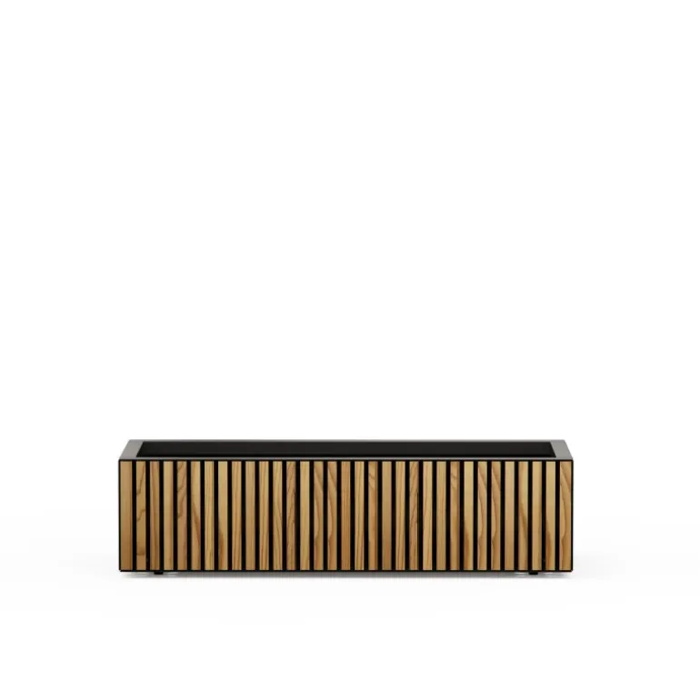 Fioriera Bassa Herstera PLANTER WOOD XIC 100 in Metallo colore Antracite 100x40x25cm