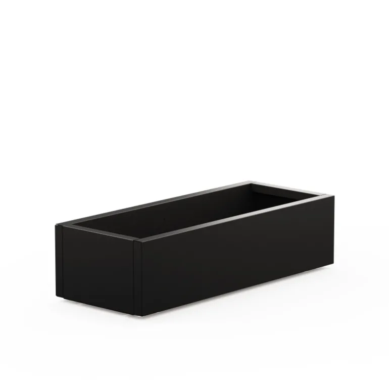 Fioriera Bassa Herstera PLANTER WOOD XIC 100 in Metallo colore Antracite 100x40x25cm