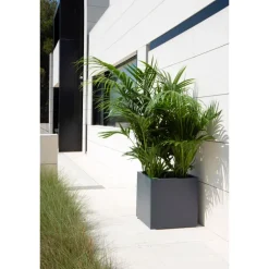 Fioriera Cubo Herstera PLANTER CUBE 60 in Metallo colore Antracite 60x60x60 cm