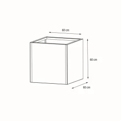 Fioriera Cubo Herstera PLANTER CUBE 60 in Metallo colore Antracite 60x60x60 cm