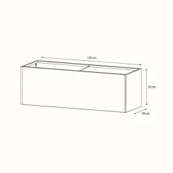 Fioriera Herstera PLANTER 50 in Metallo colore Antracite 150x50x50cm