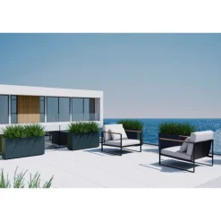 Fioriera Herstera PLANTER 30 in Metallo colore Antracite 100x30x50 cm