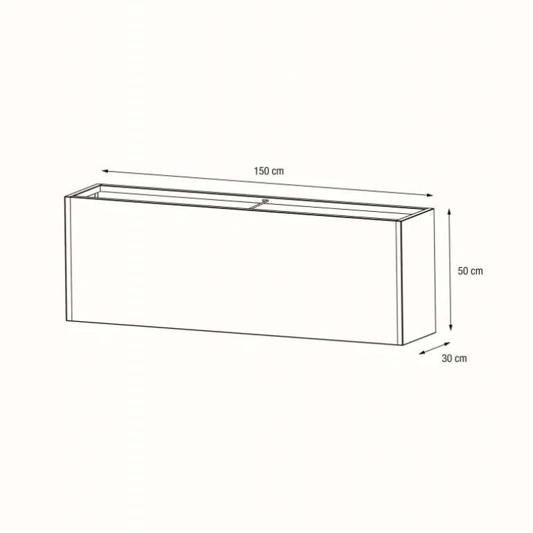Fioriera Herstera PLANTER 30 in Metallo colore Antracite 150x30x50 cm