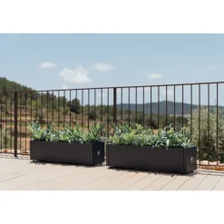 Fioriera Herstera PLANTER BALCONY in Metallo colore Antracite 100x25x25 cm