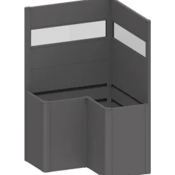 Frangivista con Elemento Vetro per Aiuola Rialzata a L in Metallo Biohort