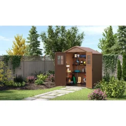 Keter Casetta da Giardino in Resina DARWIN 6x6 Wood con Finestre Frontali
