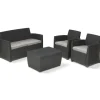 Keter Set Lounge MIA Grafite Divano + 2 Poltrone + Tavolino Contenitore