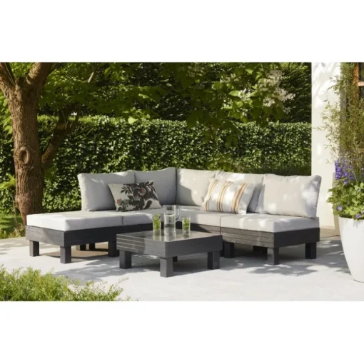 Keter Set Lounge Modulare ELEMENTS Grafite - Kit Giardino