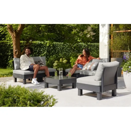 Keter Set Lounge Modulare ELEMENTS Grafite - Kit Giardino