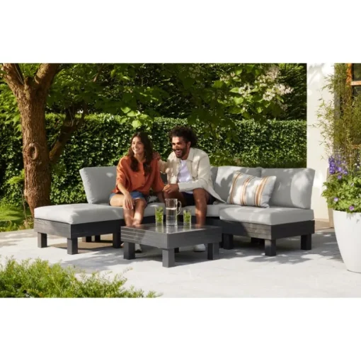 Keter Set Lounge Modulare ELEMENTS Grafite - Kit Giardino