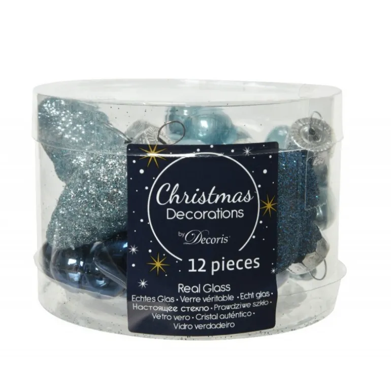 Mini decorazioni in vetro da appendere. Set di 12