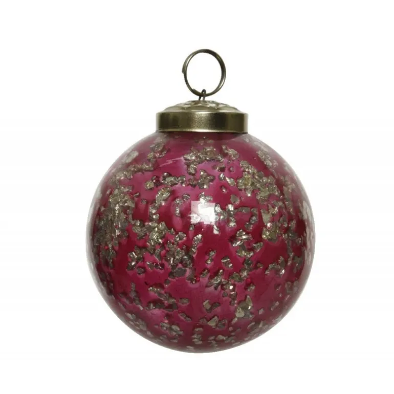 Pallina in vetro da appendere 10 cm rosso.
