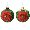Palline di Natale con motivo Floreale da Appendere Set da 3