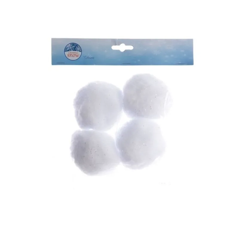 Palline di neve Bianco dim 10 cm Box da 4