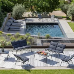 Panca Bassa imbottita VENCE LaFuma LFM5348 Dark Grey/Titane