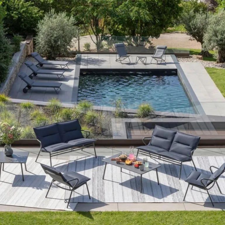 Poltrona Bassa imbottita VENCE LaFuma LFM5347 Dark Grey/Titane