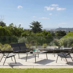 Poltrona Bassa imbottita VENCE LaFuma LFM5274 Obsidian/Titane