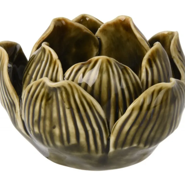 Porta Tea Light Fiore di Loto 8x5 Cm. Pezzo Singolo