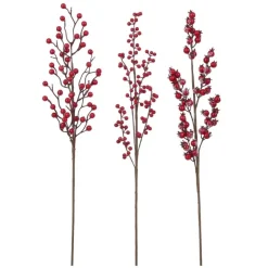 Ramo con Bacche Rosse 67 cm. Pezzo Singolo.